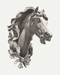 Horse's head vector vintage illustration, remixed from the artwork by Albert Ryder