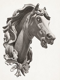 Decorative Horse&#39;s Head (ca.1938) by Albert Ryder. Original from The National Gallery of Art. Digitally enhanced by rawpixel.