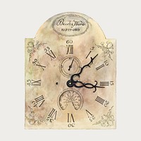 Vintage grandfather clock dial vector, remixed from artworks by Geoffrey Holt