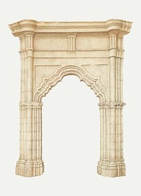 Vintage archway illustration vector, remixed from the artwork by Rose Campbell–Gerke