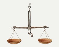 Vintage balance scales illustration vector, remixed from the artwork by William Kieckhofel