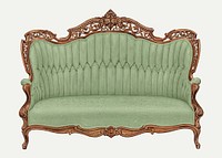 Vintage rosewood sofa vector illustration, remixed from the artwork by Eugene Croe