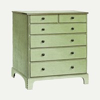 Vintage green drawer vector illustration, remixed from the artwork by Winslow Rich