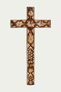 Vintage cross illustration vector, remixed from the artwork by Margery Parish