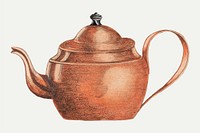 Vintage tea kettle illustration vector, remixed from the artwork by Frank Nelson