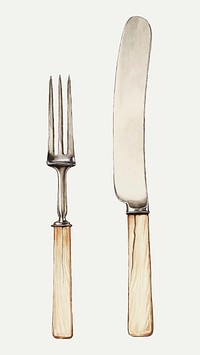 Vintage cutlery vector illustration, remixed from the artwork by Grace Halpin