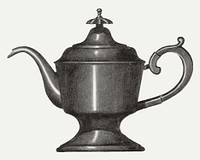 Vintage coffee pot illustration vector, remixed from the artwork by Herman Bader