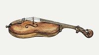 Vintage violin illustration vector, remixed from the artwork by Augustine Haugland