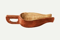 Vintage wooden scoop illustration vector, remixed from the artwork by Wilbur M Rice