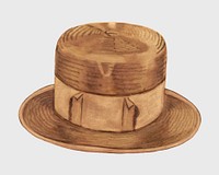 Vintage men's straw hat vector, remix from artwork by Ernest A. Tower, Jr.