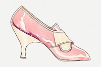 Woman's slippers vintage illustration psd, remixed from the artwork by Lillian Causey.