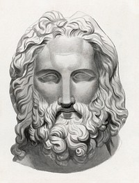 Antique Bearded Head by John Flaxman (1755&ndash;1826). Original from The National Galley of Art. Digitally enhanced by rawpixel.