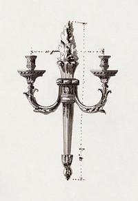 Drawing for a Wall Light (1775) drawing in high resolution by Jean-Louis Prieur. Original from Getty Museum. Digitally enhanced by rawpixel.