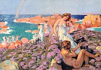 Ulysses with Calypso (1905) painting in high resolution by Maurice Denis. Original from The Finnish National Gallery. Digitally enhanced by rawpixel.