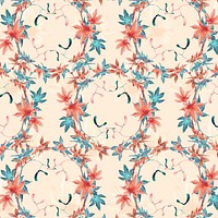 Maple leaf seamless pattern background, remix from artworks by Megata Morikaga