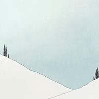 Snowy hills background design space, remix from artworks by George Barbier