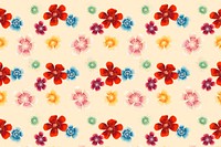 Sweet William floral pattern background vector, remix from artworks by Zhang Ruoai