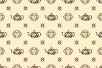 Vintage teapot pattern vector background, remixed from Noritake factory tableware design