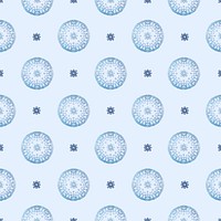 Floral mandala pattern background vector in blue, remixed from Noritake factory china porcelain tableware design