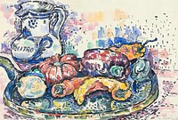 Still Life with Jug (1919) painting in high resolution by Paul Signac. Original from The MET Museum. Digitally enhanced by rawpixel.