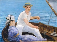 Boating (1874) painting in high resolution by &Eacute;douard Manet. Original from The MET. Digitally enhanced by rawpixel.