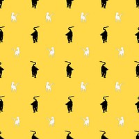 Pattern with black cat background, remixed from artworks by édouard Manet