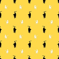 Pattern vector with black cat background, remixed from artworks by édouard Manet