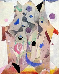 Persische Nachtigallen (Persian Nightingales) (1917) by <a href="https://www.rawpixel.com/search/paul%20klee?sort=curated&amp;page=1&amp;topic_group=_my_topics">Paul Klee</a>. Original portrait painting from The Art Institute of Chicago. Digitally enhanced by rawpixel.