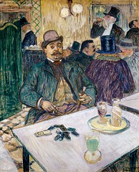 Monsieur Boileau at the Café (1893) painting in high resolution by Henri de Toulouse–Lautrec. Original from The Cleveland Museum of Art. Digitally enhanced by rawpixel.