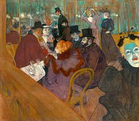 At the Moulin Rouge (ca. 1892&ndash;1895) painting in high resolution by <a href="https://www.rawpixel.com/search/Henri%20de%20Toulouse-Lautrec?sort=curated&amp;page=1&amp;topic_group=_my_topics">Henri de Toulouse&ndash;Lautrec</a>. Original from The Art Institute of Chicago. Digitally enhanced by rawpixel.