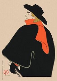 Aristide Bruant, in His Cabaret (1893) print in high resolution by Henri de Toulouse–Lautrec. Original from The Art Institute of Chicago. Digitally enhanced by rawpixel.