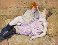 The Sofa (ca.1894&ndash;1896) painting in high resolution by <a href="https://www.rawpixel.com/search/Henri%20de%20Toulouse-Lautrec?sort=curated&amp;page=1&amp;topic_group=_my_topics">Henri de Toulouse&ndash;Lautrec</a>. Original from The MET Museum. Digitally enhanced by rawpixel.