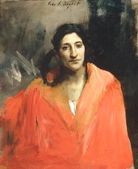Gitana (1876) by<a href="https://www.rawpixel.com/search/John%20Singer%20Sargent?sort=curated&amp;page=1&amp;topic_group=_my_topics"> John Singer Sargent</a>. Original from The MET Museum. Digitally enhanced by rawpixel.