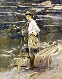 Angling in British Art Through Five Centuries (1923) by John Singer Sargent. Original from The Beinecke Rare Book & Manuscript Library. Digitally enhanced by rawpixel.