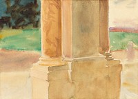 Frascati, Architectural Study (ca. 1907) by <a href="https://www.rawpixel.com/search/John%20Singer%20Sargent?sort=curated&amp;page=1&amp;topic_group=_my_topics">John Singer Sargent</a>. Original from The National Gallery of Art. Digitally enhanced by rawpixel.