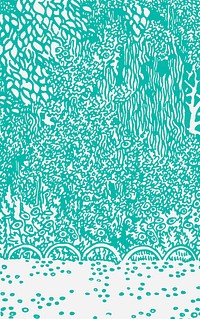 Green background vector with botanical pattern, remixed from artworks by Moriz Jung