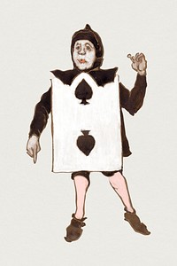 Two of Spades psd from Lewis Carroll&rsquo;s Alice&rsquo;s Adventures in Wonderland, remixed from drawings by William Penhallow Henderson