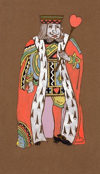 King of Hearts (1915) Costume Design for Alice in Wonderland in high resolution by William Penhallow Henderson. Original from The Smithsonian. Digitally enhanced by rawpixel.