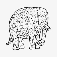 Elephant vector vintage drawing, remixed from artworks from Leo Gestel