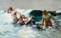 Undertow (1886) by <a href="https://www.rawpixel.com/search/Winslow%20Homer?sort=curated&amp;page=1&amp;topic_group=_my_topics">Winslow Homer</a>. Original from The Clark Art Institute. Digitally enhanced by rawpixel.