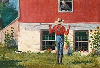 In the Garden (1874) by <a href="https://www.rawpixel.com/search/Winslow%20Homer?sort=curated&amp;page=1&amp;topic_group=_my_topics">Winslow Homer</a>. Original from The National Gallery of Art. Digitally enhanced by rawpixel.
