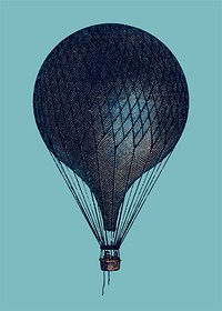 Vintage balloon illustration, traditional air transportation vector, remix from the artwork of Imprimeur E. Pichot