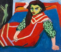 Seated Girl (1910) painting in high resolution by Ernst Ludwig Kirchner. Original from The Minneapolis Institute of Art. Digitally enhanced by rawpixel.