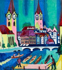 Zurich (1926) painting in high resolution by Ernst Ludwig Kirchner. Original from The Minneapolis Institute of Art. Digitally enhanced by rawpixel.