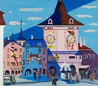 Bern with Belltower (1935) painting in high resolution by Ernst Ludwig Kirchner. Original from The Minneapolis Institute of Art. Digitally enhanced by rawpixel.