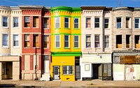 Colorful Baltimore row houses. Original image from Carol M. Highsmith’s America, Library of Congress collection. Digitally enhanced by rawpixel.