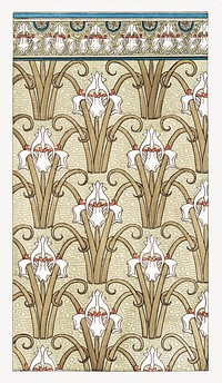 Art nouveau iris flower pattern design resource