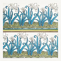 Art nouveau iris flower pattern design resource