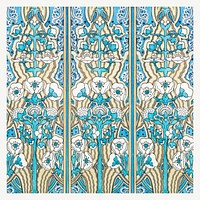 Art nouveau arrowhead flower pattern design resource