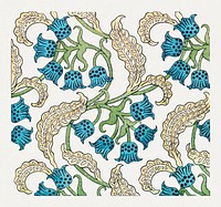 Art nouveau lily of the valley flower pattern design resource